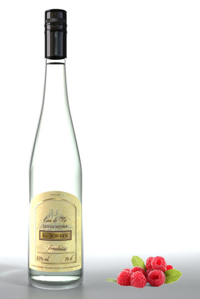 Vente d'eau de vie : Framboise 45° Grande Réserve - Acheter votre bouteille d'alcool de framboise André Scherer - Alsace