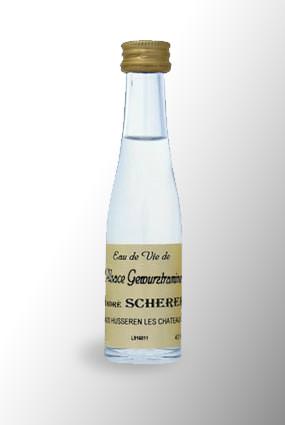 Mignonnette de Marc de Gewurztraminer 45° - Vente de petite bouteille de Marc de Gewurztraminer - André Scherer en Alsace