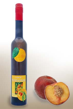 Vente de crème de pêche de vigne - Achat de bouteille de crème de Pêche de Vigne d'Alsace, idéal comme digestif de vos repas