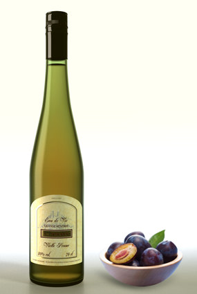 Vente d'eau de vie Vieille Prune 45° Grande Réserve - Achat de bouteille d'alcool de prune André Scherer - Alsace