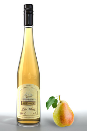 Vente de liqueur : Poire Williams 25° - Achat de bouteille de liqueur André Scherer - Alsace