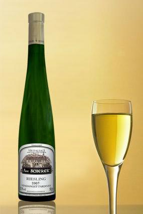 Vente de vin Riesling 2007 Vendanges Tardives - Achat de bouteille de vin blanc d'Alsace aoc