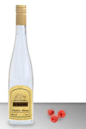 Vente d'eau de vie : Framboise Sauvage 45� Grande R�serve - Acheter votre bouteille d'alcool de framboise Andr� Scherer - Alsace