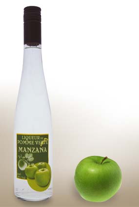 Liqueur de pomme verte : Alcool de Manzana 18° - Achat vente d'alcool de pommes vertes : Pour acheter votre bouteille de liqueur de Manzana