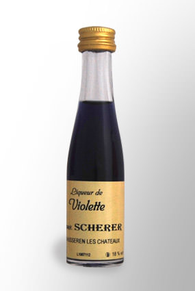 Mignonnette de liqueur de Violette 18° - Achat en ligne de petite bouteille de liqueur de violette - André Scherer en Alsace