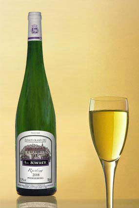 Vente de vin Riesling 2008 Grand Cru Pfersigberg - Achat de bouteille de vin blanc d'Alsace aoc